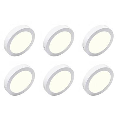 LED Downlight Set - 6 Stuks - Ø225mm - 18W - Natuurlijk Wit 4200K - Mat Wit