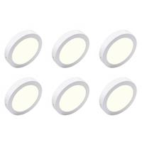 LED Downlight Set - 6 Stuks - Ø225mm - 18W - Natuurlijk Wit 4200K - Mat Wit - thumbnail