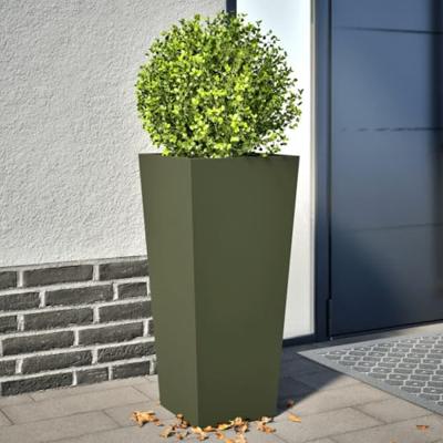 VidaXL Plantenbakken 2 st 35x35x75 cm staal olijfgroen VidaXL Plantenbakken 2 st 35x35x75 cm staal olijfgroen
