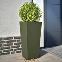 VidaXL Plantenbakken 2 st 35x35x75 cm staal olijfgroen - thumbnail