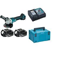 Makita DGA506RTJ Accu Haakse Slijper 125mm 18V 5.0Ah in Mbox - thumbnail