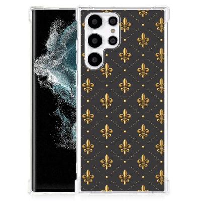 Samsung Galaxy S22 Ultra Doorzichtige Silicone Hoesje Franse Lelie Samsung Galaxy S22 Ultra Doorzichtige Silicone Hoesje Franse Lelie