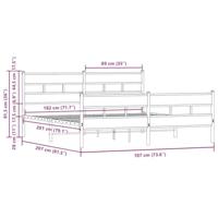Bedframe zonder matras metaal bruin eikenkleur 180x200 cm - thumbnail