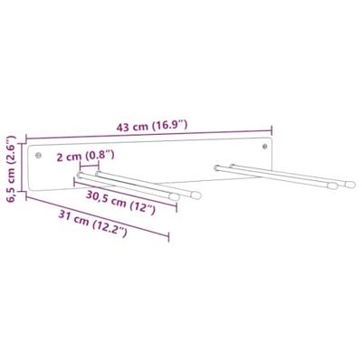 VidaXL Tuingereedschapsrekken 2 st wandmontage staal zwart VidaXL Tuingereedschapsrekken 2 st wandmontage staal zwart