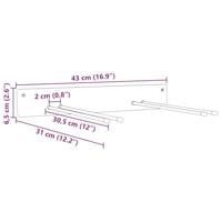 VidaXL Tuingereedschapsrekken 2 st wandmontage staal zwart - thumbnail