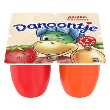 Danoontje Kinder Fruitkwark Toetjes Aardbei Abrikoos 4 x 100g bij Jumbo