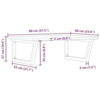 Badkamer wandschap staal en massief eikenhout - thumbnail