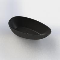 Salenzi Vrijstaand Ligbad Unica 170x86x54 cm Solid Cast Mat Zwart - thumbnail