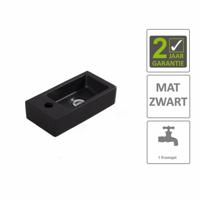 BWS Fontein Rino Mini Links 36x18x9 cm Mat Zwart - thumbnail