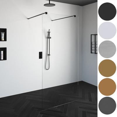 BRAUER Create Inloopdouche - vrijstaand 120x200cm - profielloos - antikalk - 8mm veiligheidsglas - geborsteld RVS 4JC7-120G