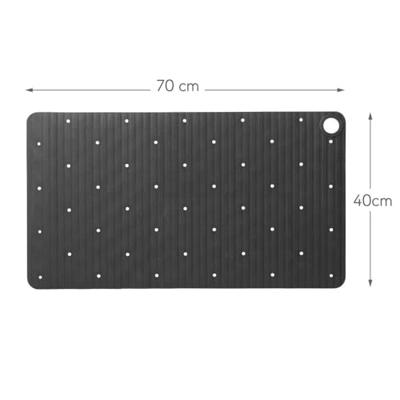 Sealskin Ribb Badmat - 40x70cm - Antislip - inclusief - zwarte haak - Antraciet 800624 Sealskin Ribb Badmat - 40x70cm - Antislip - inclusief - zwarte haak - Antraciet 800624