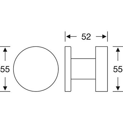 Deurknop platmodel vast op rozet ASL rvs