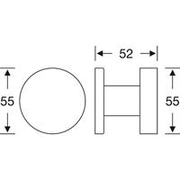 Deurknop platmodel vast op rozet ASL rvs - thumbnail
