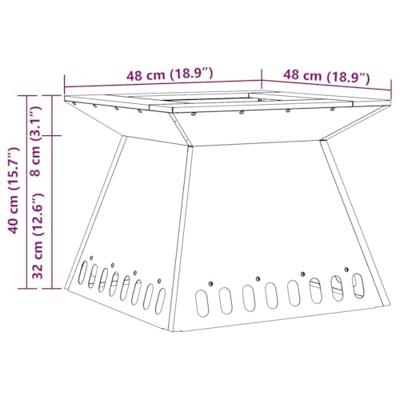 VidaXL Vuurkorf bruin 48 x 48 x 40 cm cortenstaal VidaXL Vuurkorf bruin 48 x 48 x 40 cm cortenstaal