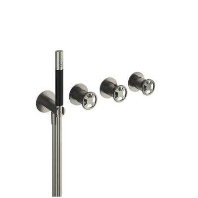 Thermostatische Douche/Badkraan Hotbath Cobber @Work Inbouw Met 2 Stopkranen En Handdouche Geborsteld Nikkel