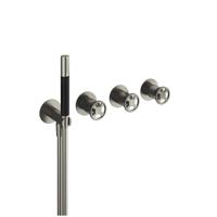 Thermostatische Douche/Badkraan Hotbath Cobber @Work Inbouw Met 2 Stopkranen En Handdouche Geborsteld Nikkel - thumbnail