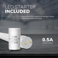 Set van 5 LED TL Buizen 150cm - T8 G13 Fitting - 24 Watt 2640 lumen (110/W) - 6000K daglicht wit - Flikkervrij - Vervangt 58 Watt (58W/860) - Incl. Starter - thumbnail