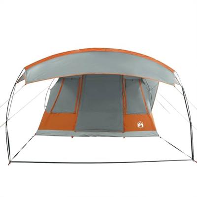 Tunneltent 5-persoons waterdicht grijs en oranje Tunneltent 5-persoons waterdicht grijs en oranje