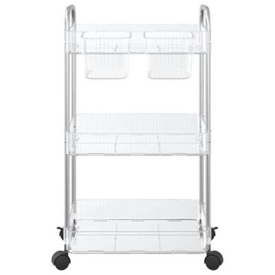 VidaXL Opbergtrolley 3-laags 37x28x68 cm acryl transparant VidaXL Opbergtrolley 3-laags 37x28x68 cm acryl transparant