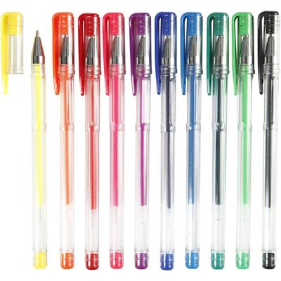 Creativ Company Gelpen, lijndikte 0,8 mm, diverse kleuren, 10 div/ 1 doos