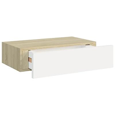 VidaXL Wandschappen 2 st met lade 40x23,5x10 cm mdf eikenkleur en wit