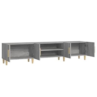 Tv-meubel 180x31,5x40 cm bewerkt hout grijs sonoma eikenkleurig