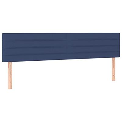 Hoofdbord LED 180x5x78/88 cm stof blauw