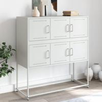 Dressoir 100,5x39x107 cm koudgewalst staal wit - thumbnail