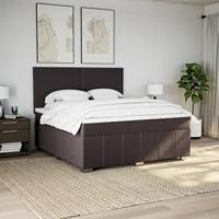 Boxspring met matras stof donkerbruin 180x200 cm - thumbnail