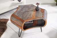 Retro salontafel ORGANIC LIVING 70cm grijs massief sheeshamhout met opbergruimte Hairpin Poten - 43710 - thumbnail