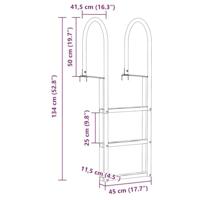 xl Dock ladder Zilver 45 x 11.5 x 134 cm Aluminium - thumbnail