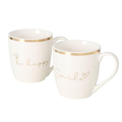 Boltze Home Mok davina be happy/smile 400ml h10cm