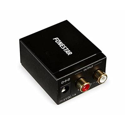 Audio-converter FONESTAR FO-37DA Audio Digital in analoge optische ingang, SPDIF/coaxiale SPDIF, stereo, 2 x Cinch