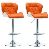 vidaXL Barkrukken 2 st kunstleer oranje - thumbnail