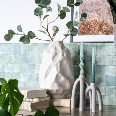 By-Boo Vaas 'Dent' 37cm hoog, kleur Off White