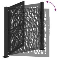 Poort met sporenontwerp 105x106 cm staal zwart - thumbnail