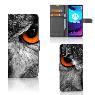 Motorola Moto E20 | E30 | E40 | Telefoonhoesje | Met pasjeshouder | Uil