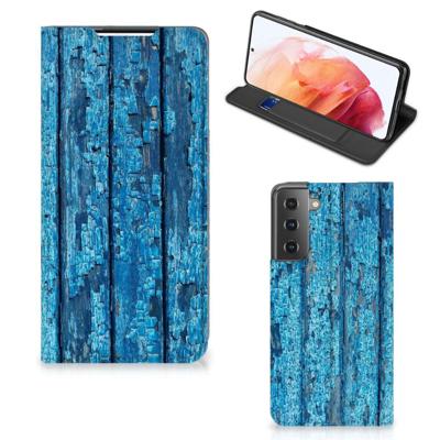 Samsung Galaxy S21 Book | Wallet Case | Wood Blue Samsung Galaxy S21 Book | Wallet Case | Wood Blue