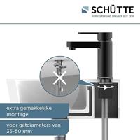 Wastafelkraan Schutte Elephant Mengkraan Eéngreeps Zwart Inclusief Click Waste - thumbnail