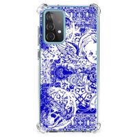 Extreme Case Samsung Galaxy A52 4G/5G Angel Skull Blauw - thumbnail