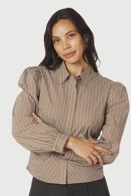 Neo Noir Shirt Ritta Stripe | Light Brown