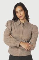 Neo Noir Shirt Ritta Stripe | Light Brown - thumbnail