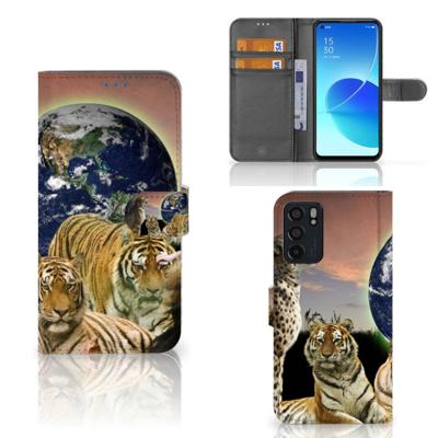 OPPO Reno6 5G | Telefoonhoesje | Met pasjeshouder | Roofdieren