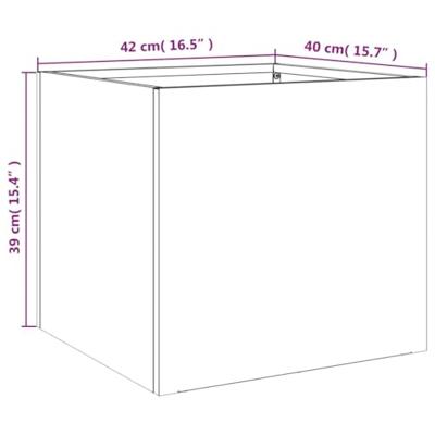 Plantenbakken 2 st 42x40x39 cm staal wit