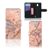Nokia 1 Plus | Bookcase | Marmer Oranje - thumbnail