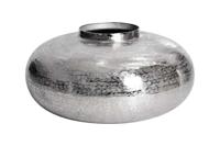 Moderne decoratieve vaas ABSTRACT ORIENT 35cm zilver rond metaal gehamerd ontwerp - 43509 - thumbnail