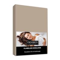 Dekbed-Discounter Verwarmend Flanel Hoeslaken - Taupe 180 x 210/220 cm - thumbnail