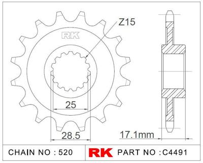 RK Sprocket 520 15z standard