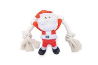 Beeztees Knuffel Kerstman met Touw hondenspeelgoed - thumbnail