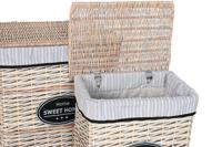 Wasmand Home ESPRIT Wit Bruin Zwart Grijs Natuurlijk vlechtwerk Shabby Chic 47 x 35 x 55 cm 5 Onderdelen - thumbnail